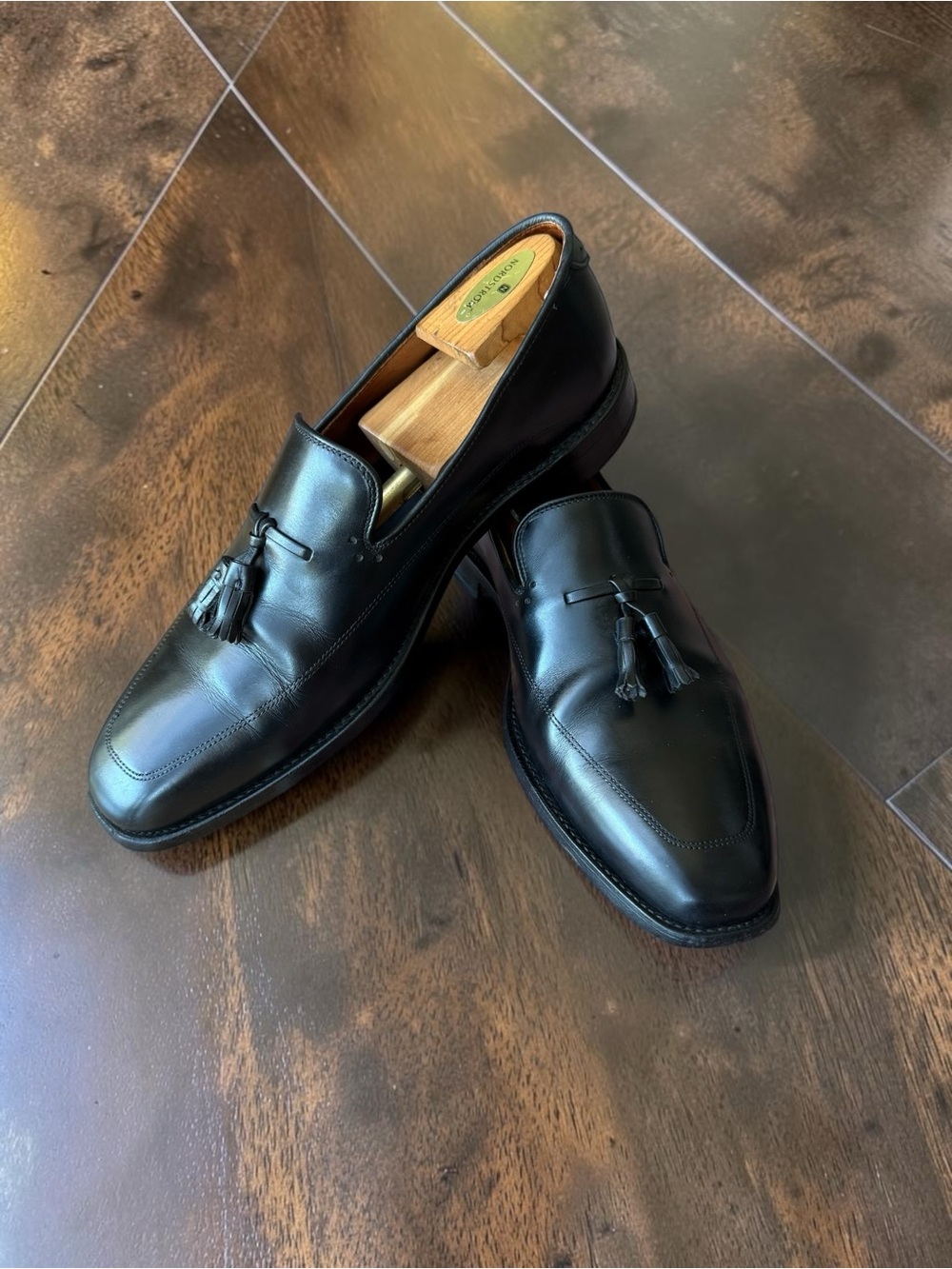 Allen Edmonds Claremont — Black Calf Tassel Loafer, Apron Toe, US 10E, Made USA